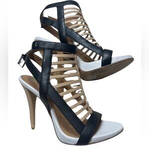 Shoe - Calvin Klein versatile sling back black and beige shoe worn 1 time!